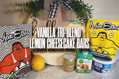 Vanilla Tri-Blend Protein Lemon Cheesecake Bars by Coach Kiki